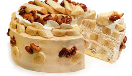 【限定販売】カフェコムサ、5月3日は「バナナとキャラメルナッツのミルクレープ」が登場！