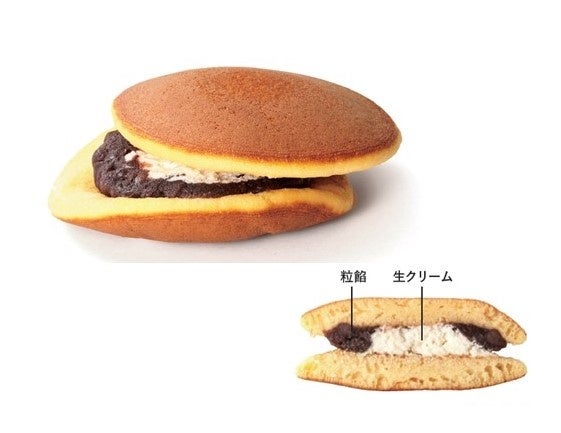 どらやきフェス2026 粒餡と生クリームのどらやき断面